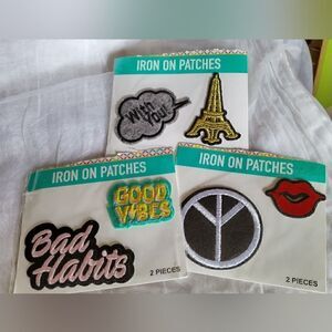 Hippie IRON ON ÀPPLIQUE PATCHES LOT Set of 3